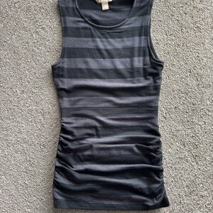 Banana Republic Gray Fitted Ruched Tank Top